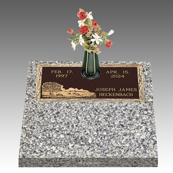 Scenic Green Pastures Deep Top Large Bronze Headstone