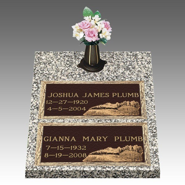 Scenic Mountain Retreat Deep Bronze Cemetery Headstones II