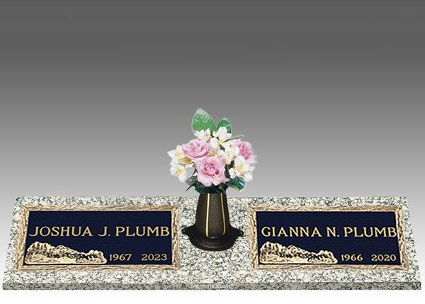 Scenic Paradise Double Large Bronze Headstone II