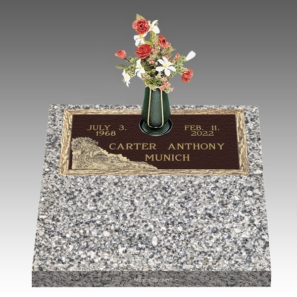 Scenic Tranquil Moments Deep Top Large Bronze Headstone