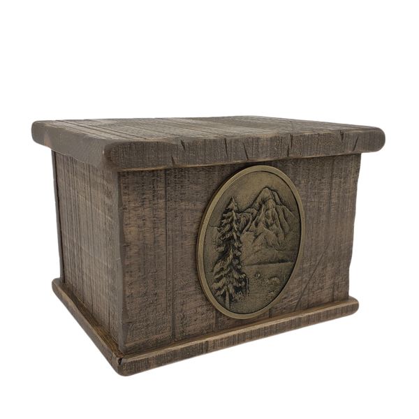 Simplicity Mountain Large Wooden Urn