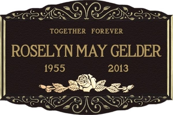 Single Rose Crypt Plaque