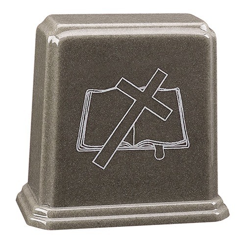 Slate Cross and Bible Cremation Urn