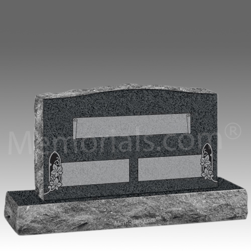 Tea Roses Granite Upright Headstones Standard Cemetery Upright Headstone II