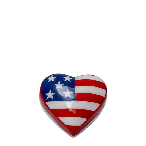 Stars and Stripes Metal Heart Cremation Urn