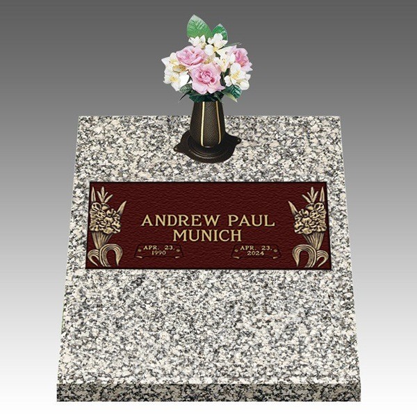 Sweet Gladiola Deep Top Bronze Headstone II