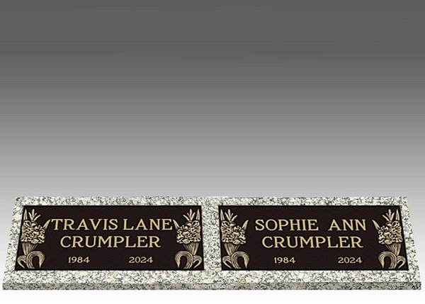 Sweet Gladiola Double Bronze Headstone