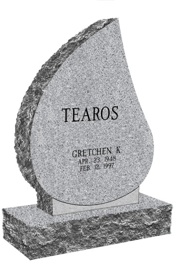 Tear Drop Granite Cemetery Headstone II