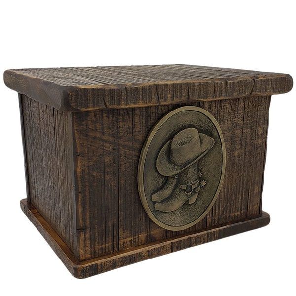 Timber Cowboy Boots Wood Urn