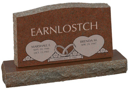 Together Forever Granite Upright Headstone II