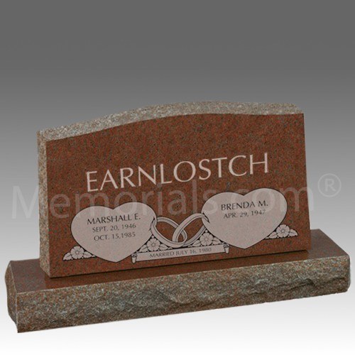 Together Forever Granite Upright Headstone II