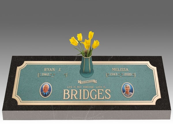 Tranquil Moments Bronze Headstone 56 x 16