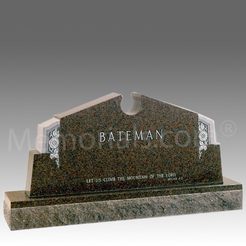 Trinity Dogwood Granite Upright Headstone III