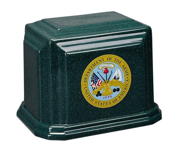 United States Army Green Cultured Urn