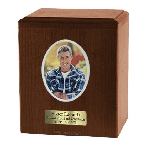 Walnut Wooden Photo Urn