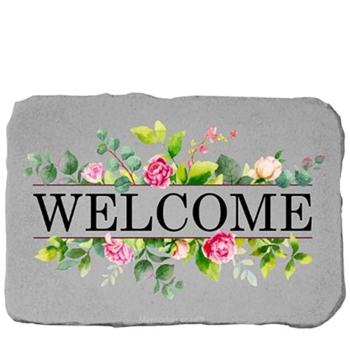 Welcome Flower Accent Stone