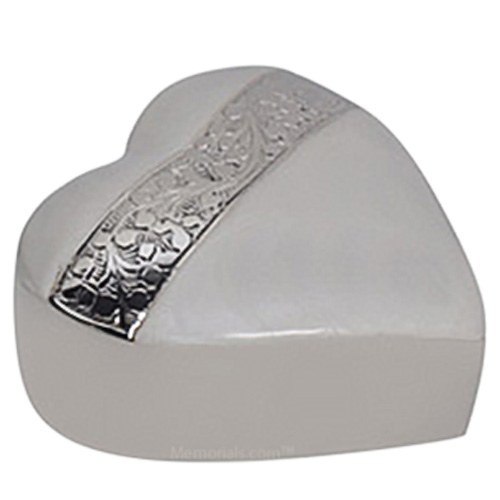 White Keepsake Heart Urn