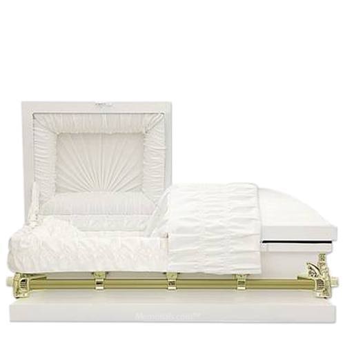 White Metal Pet Caskets