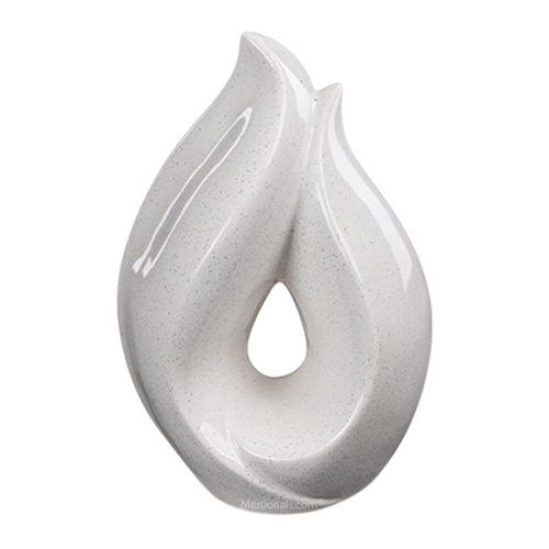 White Teardrop Ceramic Urn