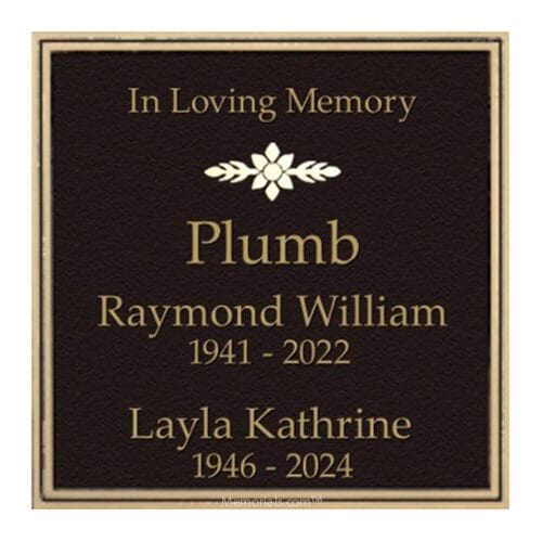 Wholesome Memorial Bronze Niche Plaque for Two