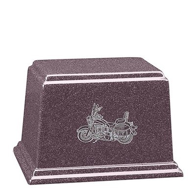 Amethysts Motorcycle Small Cultured Cremation Urn