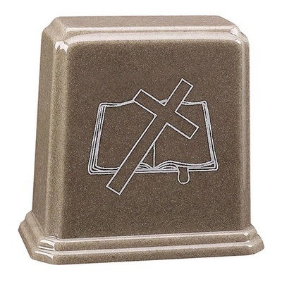 Beach Sand Cross and Bible Cremation Urn