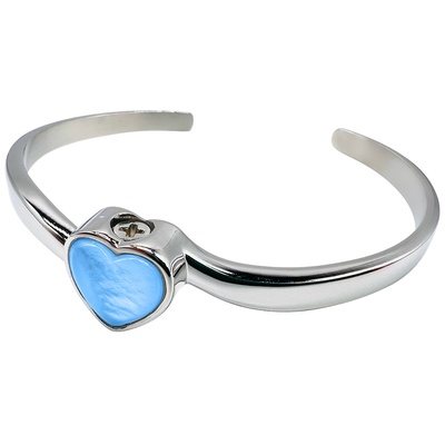 Blue Heart Ash Stainless Bracelet