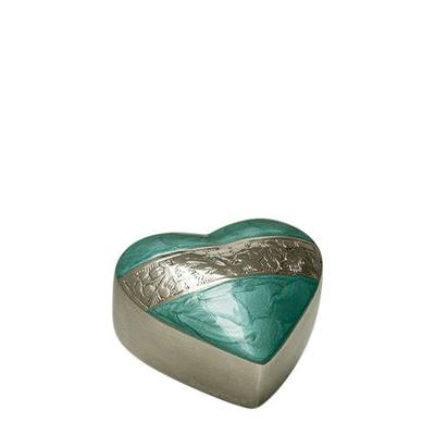 Blue Lagoon Metal Heart Cremation Urn