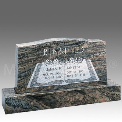 Book of Roses Granite Upright Headstone II