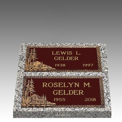 Bountiful Deep Double Large Bronze Headstone