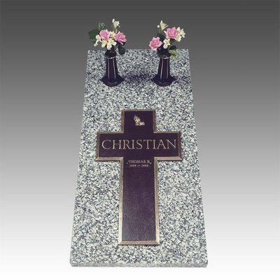 Bronze Cross Ledger Companion Grave Marker