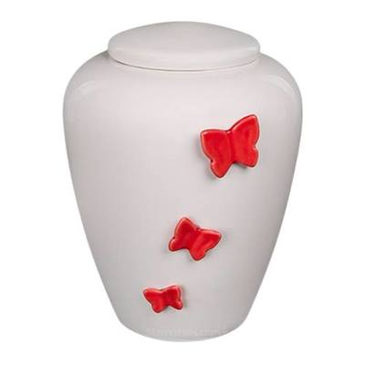 Butterflies Fire Ceramic Urn