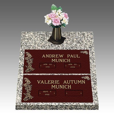 Cherry Blossom Deep Bronze Cemetery Headstones II