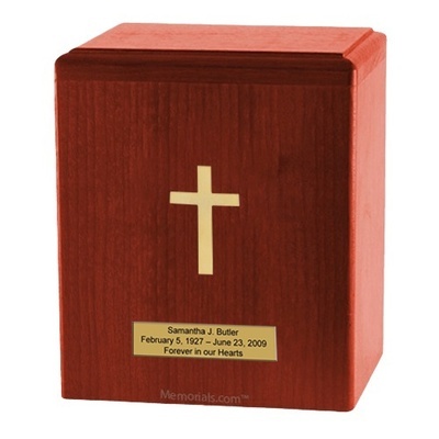 Cherry Gold Cross Cremation Urn