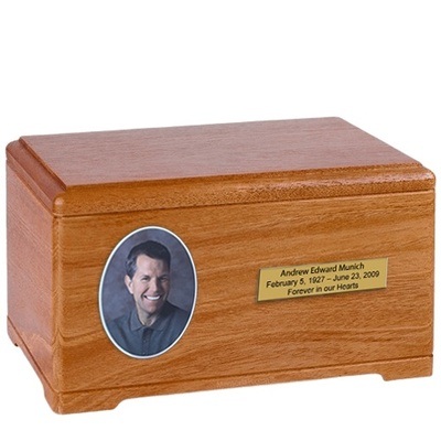 Cherry Mahogany Wood Photo Urn