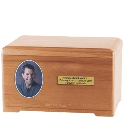 Classic Light Cherry Wood Photo Urn