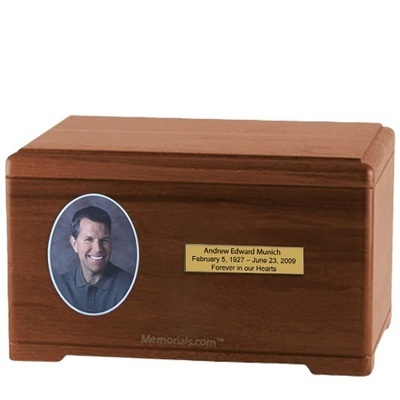 Classic Walnut Wood Photo Urn