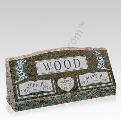 Companion Slant Granite Gravestone