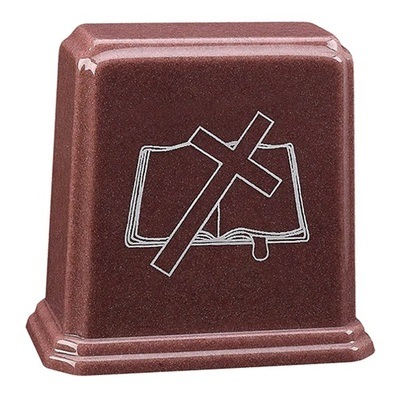 Cross and Bible Cremation Urn