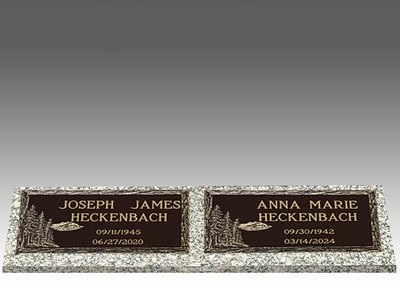 Custom Double Bronze Headstone