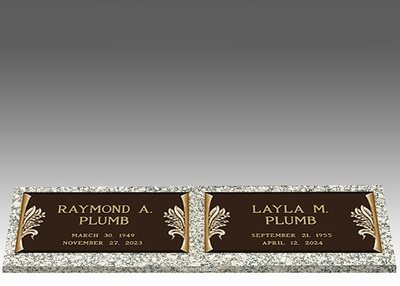 Custom Double Bronze Headstone