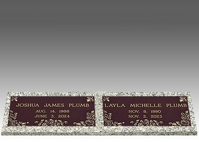 Custom Double Bronze Headstone