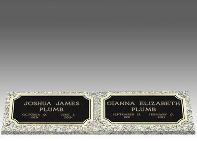 Custom Double Bronze Headstone