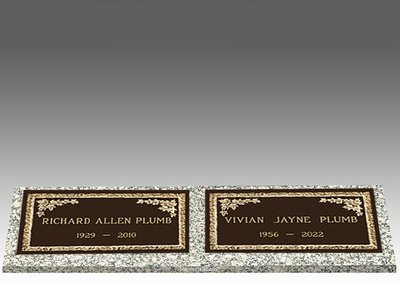 Custom Double Bronze Headstone