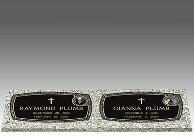 Custom Double Bronze Headstone