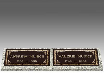 Custom Double Bronze Headstone