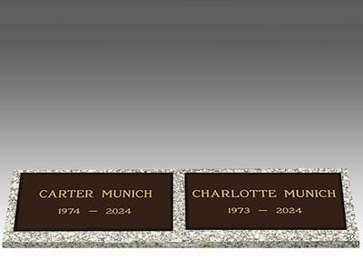 Custom Double Bronze Headstone