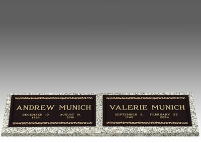 Custom Double Bronze Headstone