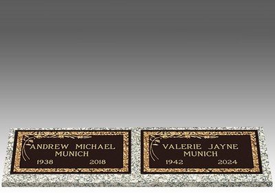 Custom Double Bronze Headstone