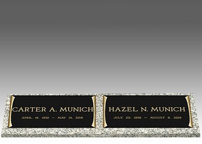 Custom Double Bronze Headstone